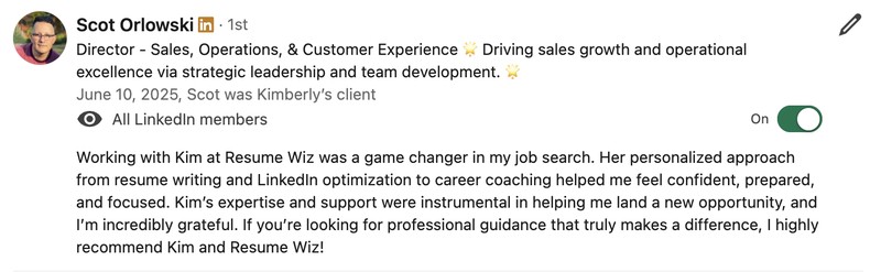 Scot Orlowski, Director, Sales & Operations, LinkedIn recommendation